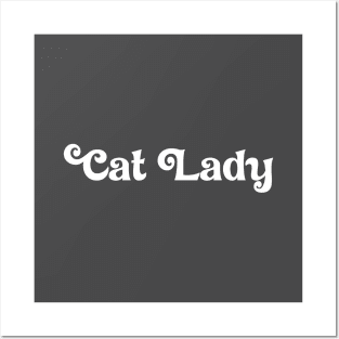 Cat Lady, white Posters and Art